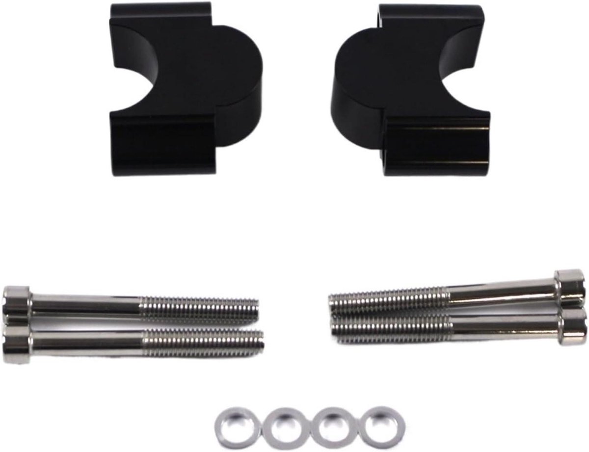 Stuurverhoger Motorfiets - Stuurklem Bevestiging - Rijcomfort Verbeteren - Universele Pasvorm - 22/28 Mm - Zwart