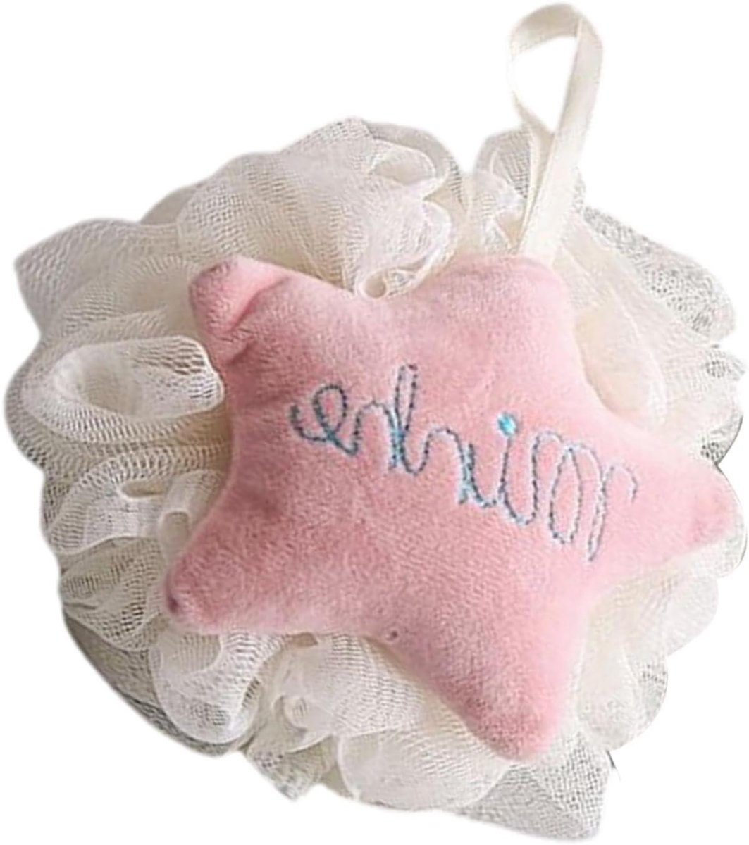 Douchespons - Badspons Poef - Huid Reinigen - Sterren Design - 14 x 12 x 10 cm - Meerkleurig