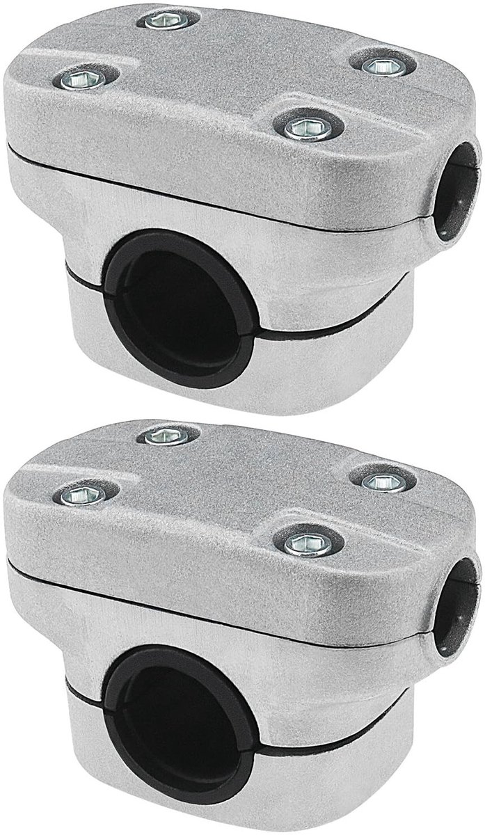 Dailygoods - Dailygoody - Grastrimmer Handvat Klem - Aluminium Beugel Klem - 26mm - Geschikt voor 18mm Handvat - Set van 2 - Trimmer Accessoires