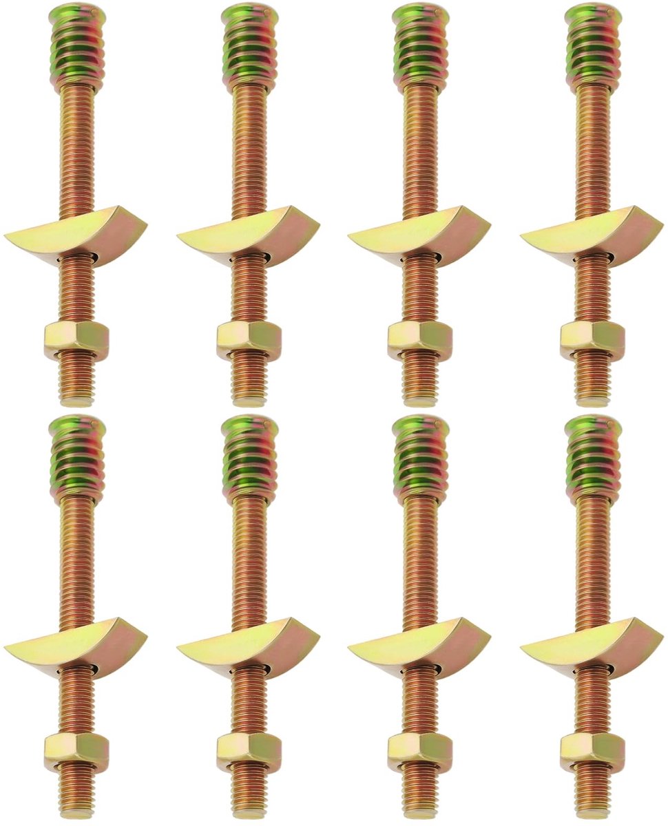 Dailygoods - Dailygoody - Half Moon Bed Fitting Kit - Meubel Montage - Goud - Wasbouten en Moeren - 4 in 1 Bevestigingsmiddelen - Voor Bedden en Stoelen