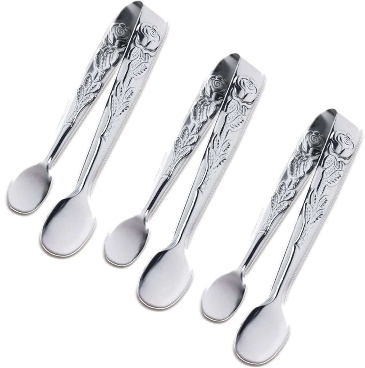 Set van 3 theeclips van 10 cm in roze roestvrij staal