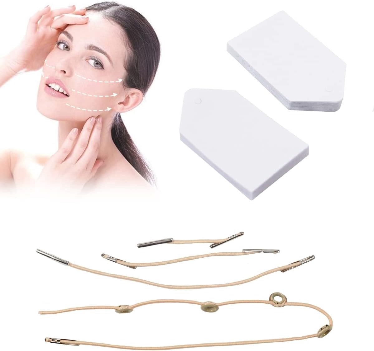40 Stuks Gezichts Lift Sticker - Onzichtbare Dunne Tape voor V-vormige Gezichtsversteviging, Make-up Tools voor een Jeugdige Uiterlijk