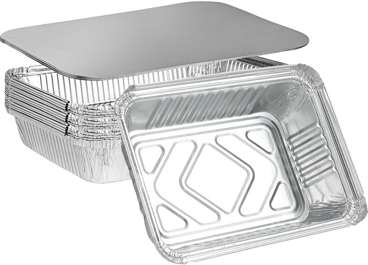 Cosensi - Dailygoods - Set van 20 Aluminium Borden 1 L met Deksel, Oven- en Vriezerbestendig