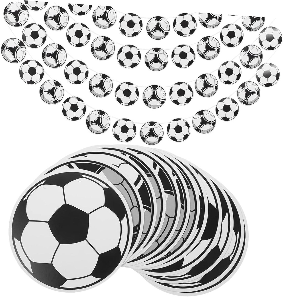 Voetbal Slinger - Feestdecoratie Banner - Voetbalfeest Versieren - Thema-elementen - 5 Sets - Meerdere kleuren