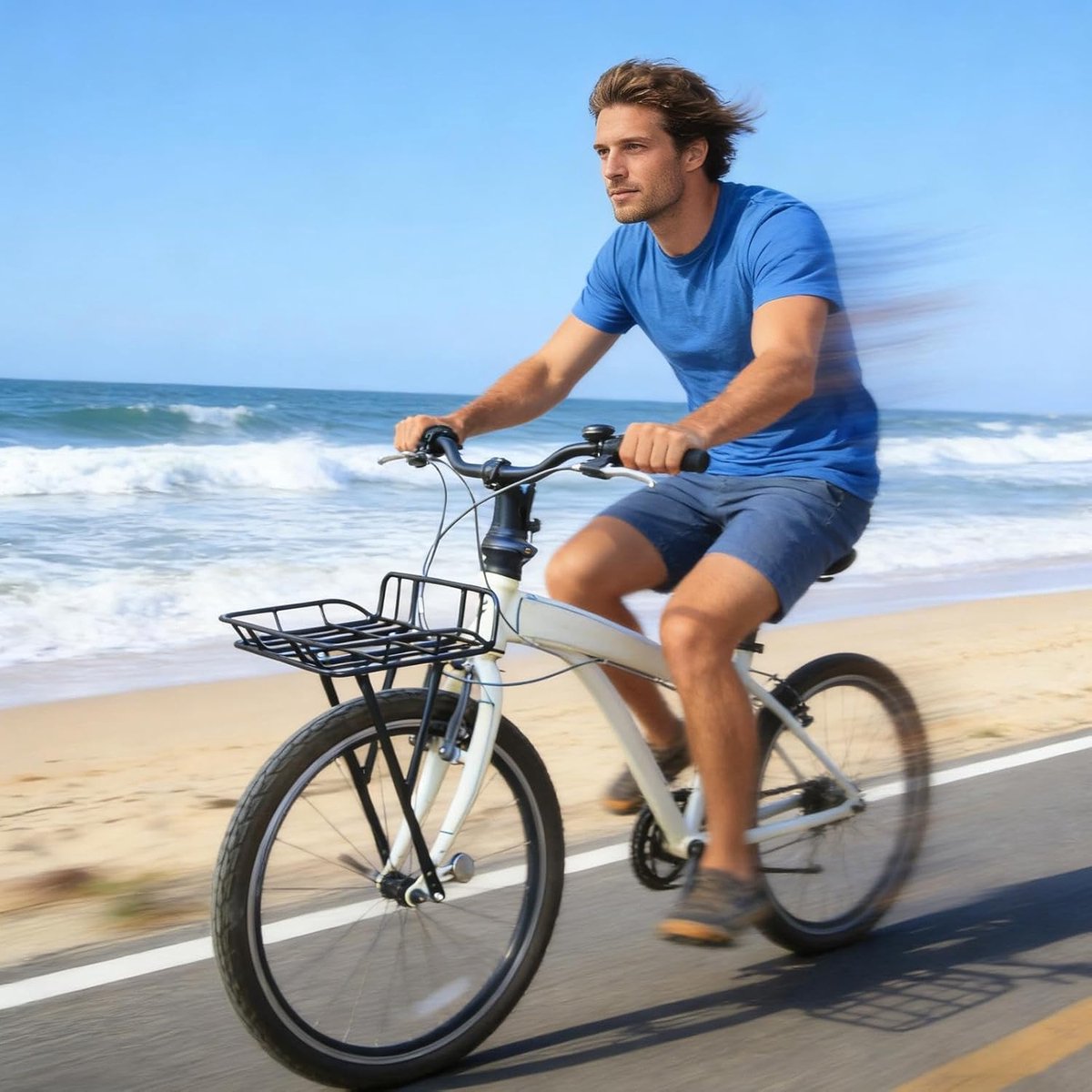 Vouwfietsenrek - Fietsmand Drager - Boodschappen Vervoeren - Gereedschapsloze Montage - 32.5 x 23.5 cm - Zwart