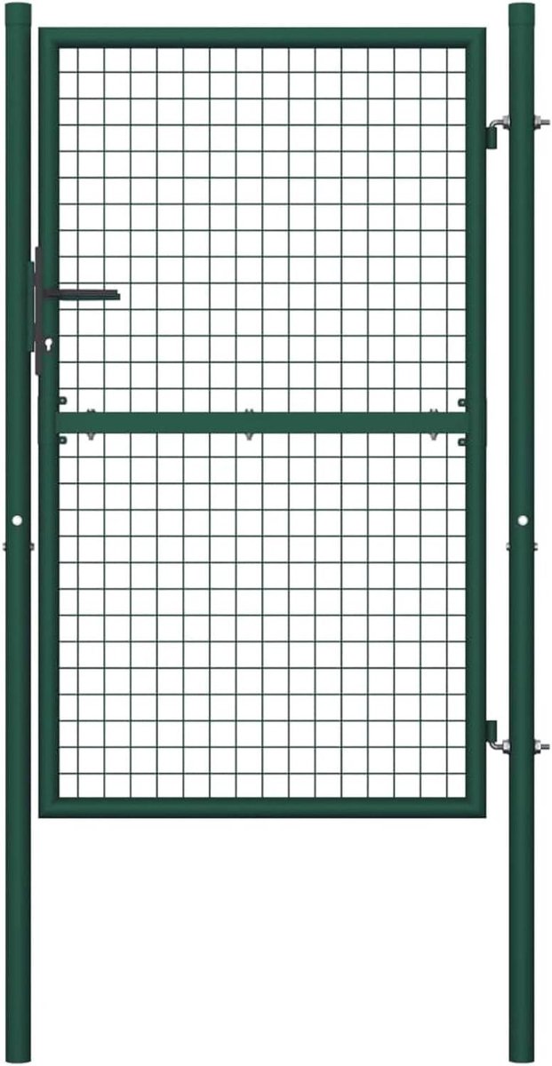 Hekdeur - Tuinpoort metaal - Perceel afsluiten - Roestwerende coating - 100x150 cm - Groen