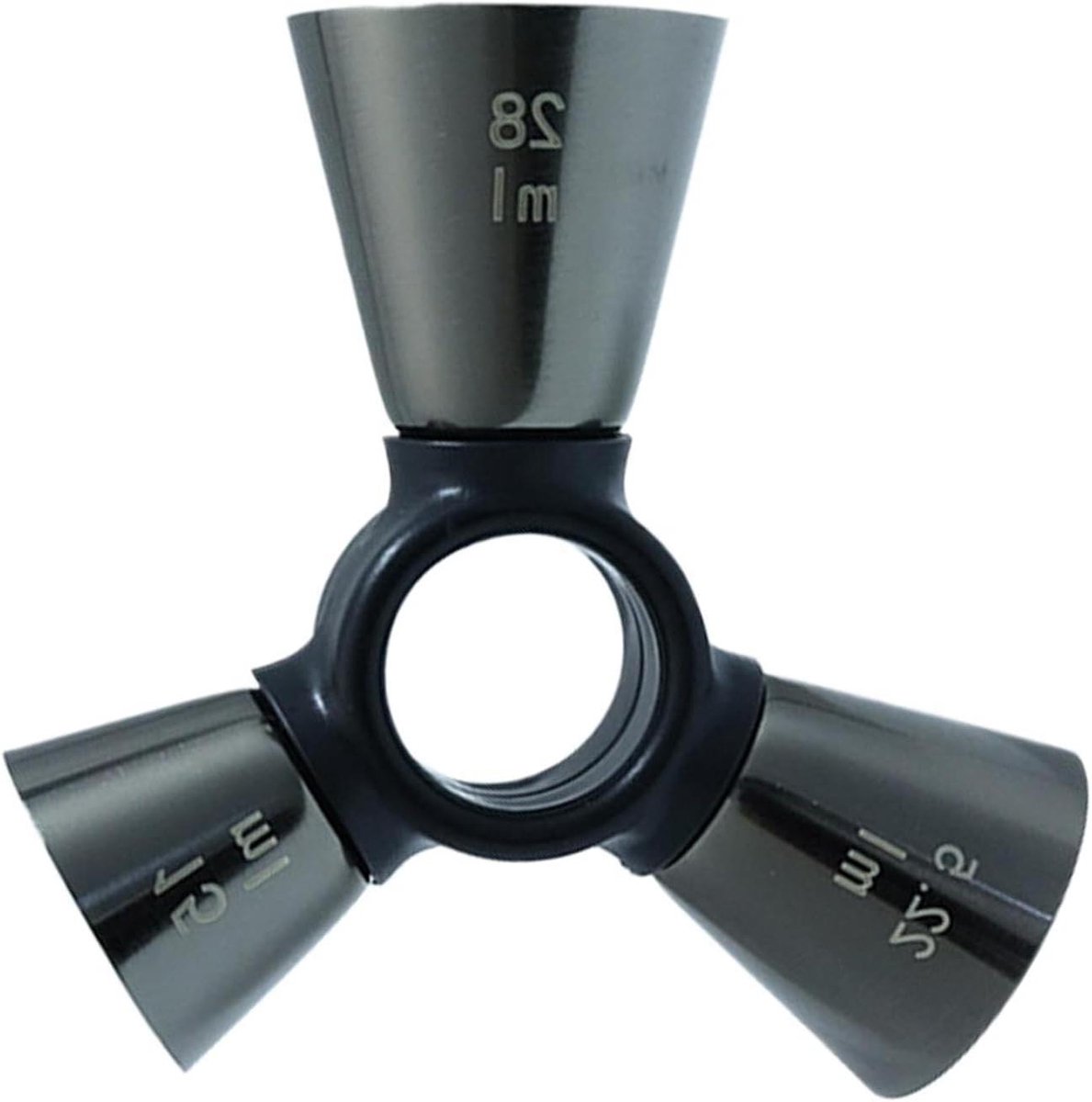 Cocktail Maatbeker - Drank Jigger - Drankjes Mengen - Ergonomische Greep - 12.5 x 10 cm - Zwart