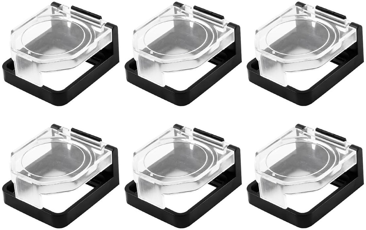 Cosensi - Dailygoods - 6 Stuks Beschermkappen voor Drukknopschakelaars 22 mm