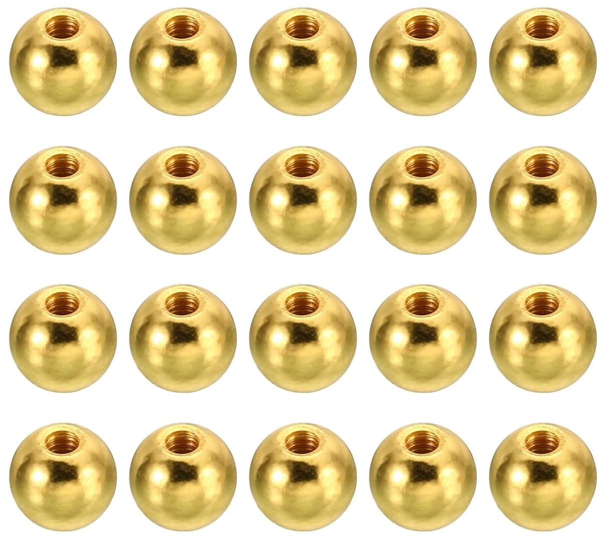 Klemmoer M3 x 9 mm Sferisch - 20 Stuks Stalen Balbedekking voor Klemgaten, Handgrepen en Decoratie voor Meubels, Lampen of Creatieve Projecten, Goudkleurig