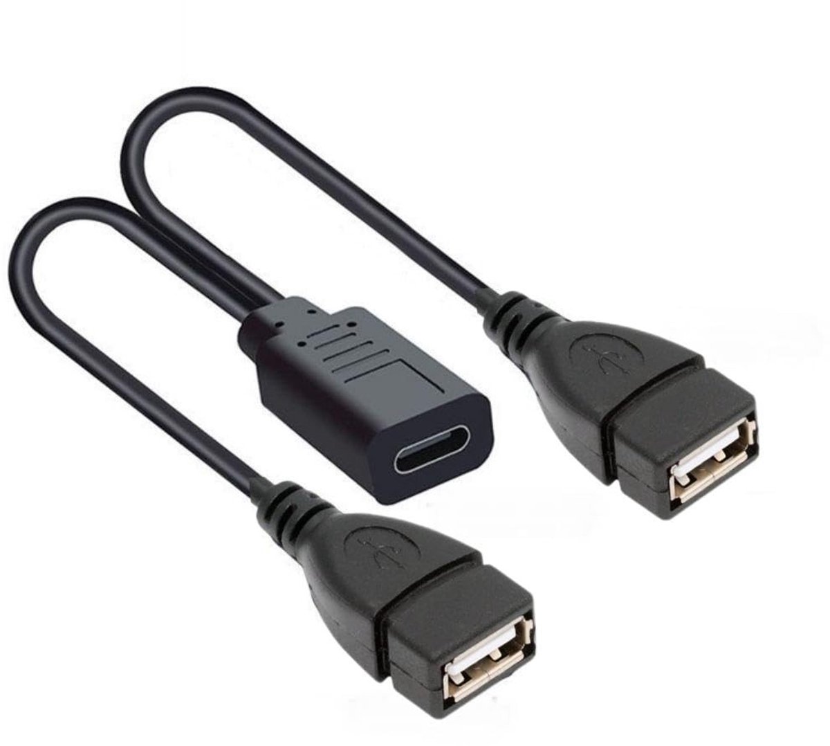 Dailygoods - USB C Y Splitter Oplaadverlengkabel voor Twee Apparaten