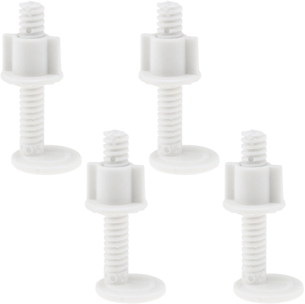 Dailygoods - Dailygoody - Toiletbril Reparatieset - 4 Paar Plastic Schroeven en Moeren voor Toiletdekking