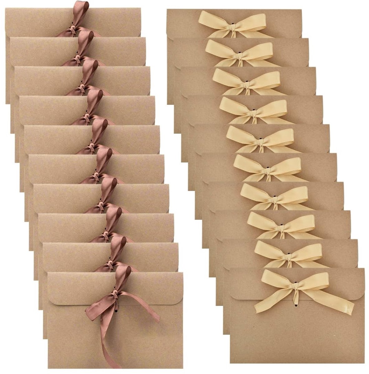 Dailygoods - Dailygoody - Gerecyclede kraftpapieren enveloppen - Vintage-stijl - Handgemaakt - Uitnodigingen - Voor bruiloften en verjaardagen - 20 stuks