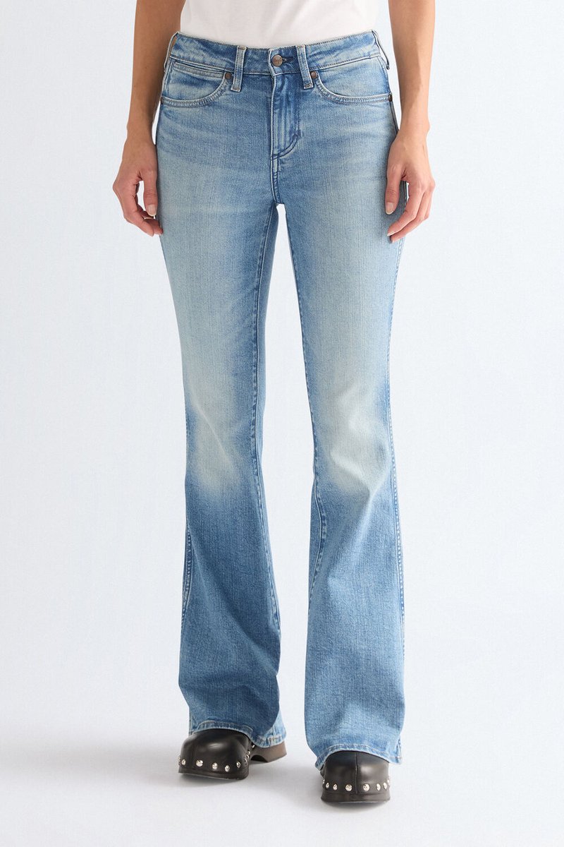 Wrangler MONTANA Dames Flared Fit Jeans W27 X L32 Blauw
