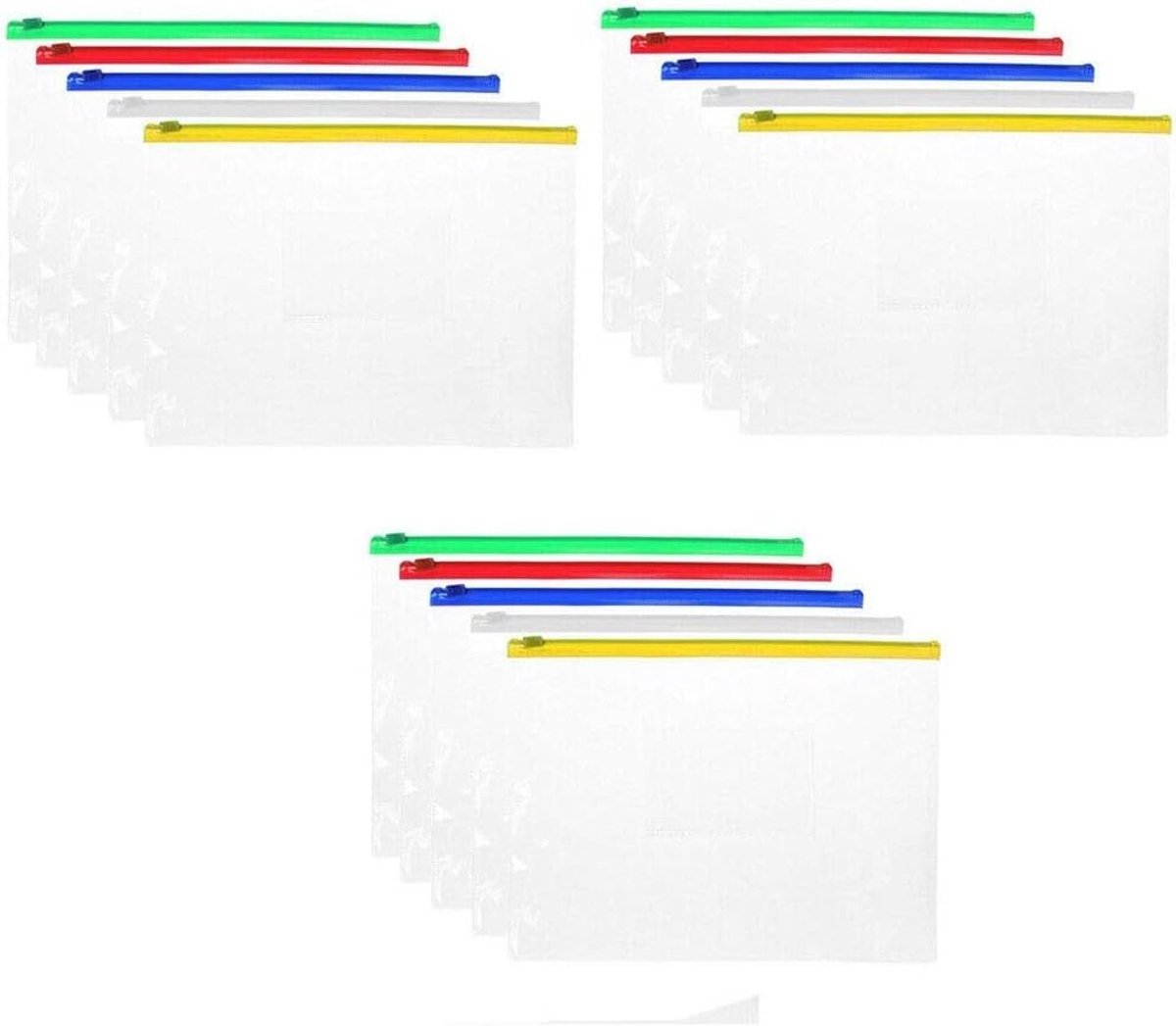 Set van 20 Transparante A5 Bestanden Tassen met Rits - Ideaal voor Organisatie en Opslag van Documenten en Papieren (240 x 180 mm)