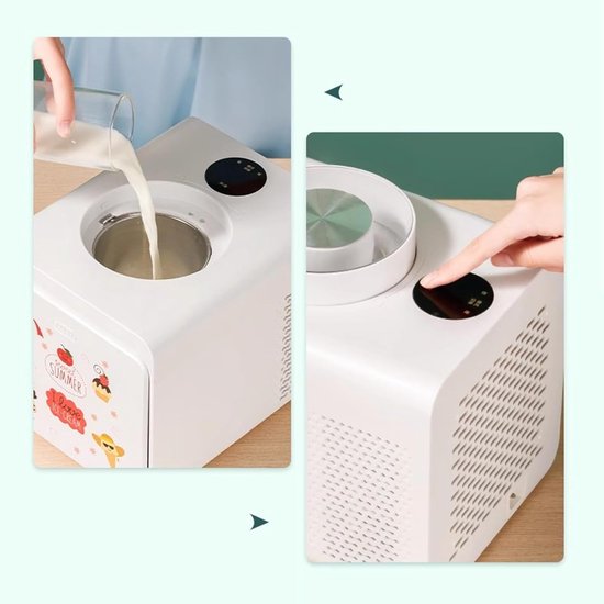 IJsmachine - Dessertmaker - Zelfgemaakte Desserts - Automatische Bediening - 1000 ml Capaciteit - Wit — afbeelding 3