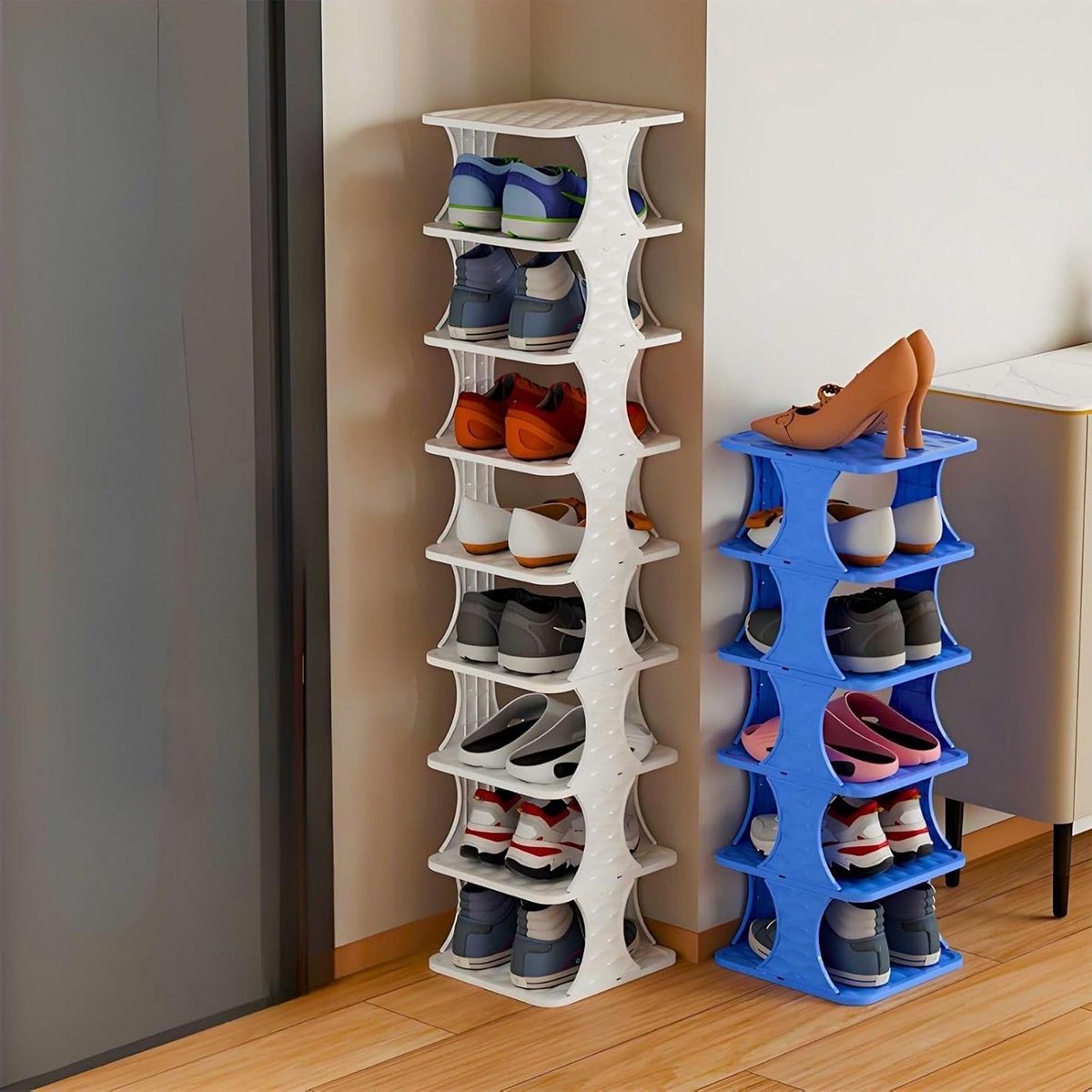 Schoenenrek Stapelbaar - Modulaire Kast - Ruimte Besparen - Aanpasbare Opslag - 6 Lagen - Oranje