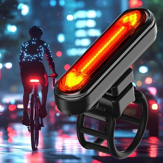 Fiets achterlicht - LED knipperlicht - Veilig fietsen - USB oplaadbaar - 11.2 x 10.2 cm - Zwart — afbeelding 2