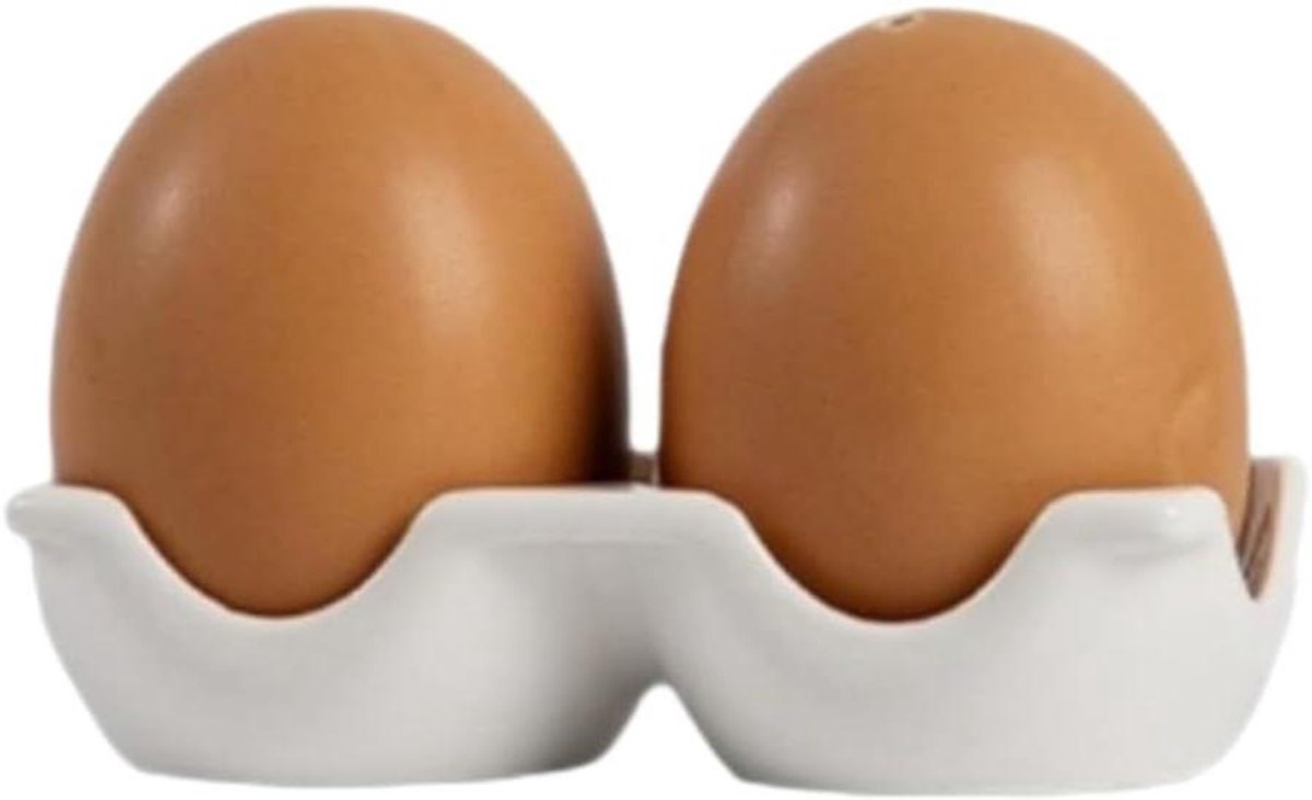 Peperstrooier met dienblad - Kruidenpotje - Keuken opruimen - Originele eivorm - 10 cm - A