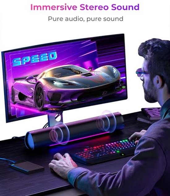 Soundbar Pc - Bekabelde en Draadloze Pc -Luidspreker - USB Mini Speaker - Audio Accessoire — afbeelding 2