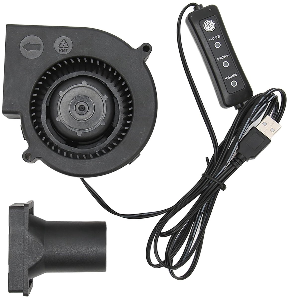 Dailygoods - USB-Ventilator met 3 Snelheden voor Krachtige Koeling