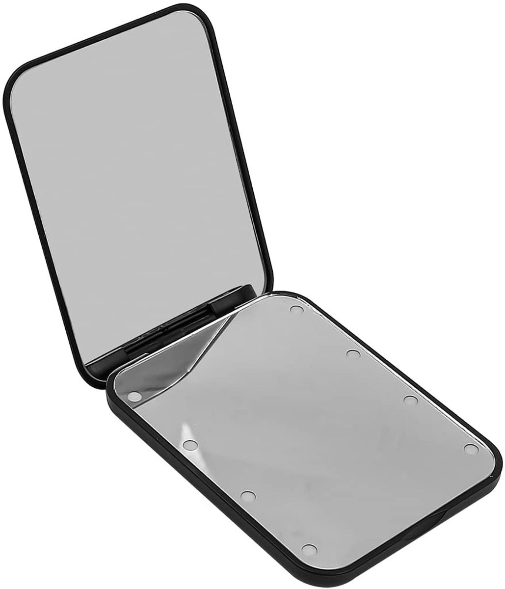 Dailygoods - Mini LED Zakspiegel met Licht, Compact en Rechthoekig