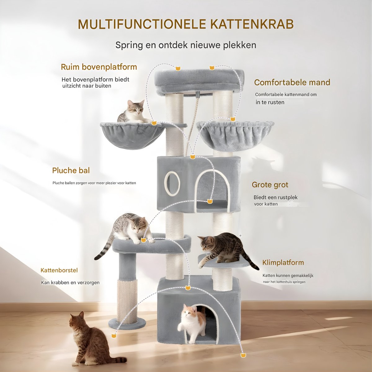 Happiq Kattenboom - Voor Grote Katten thumbnail 3