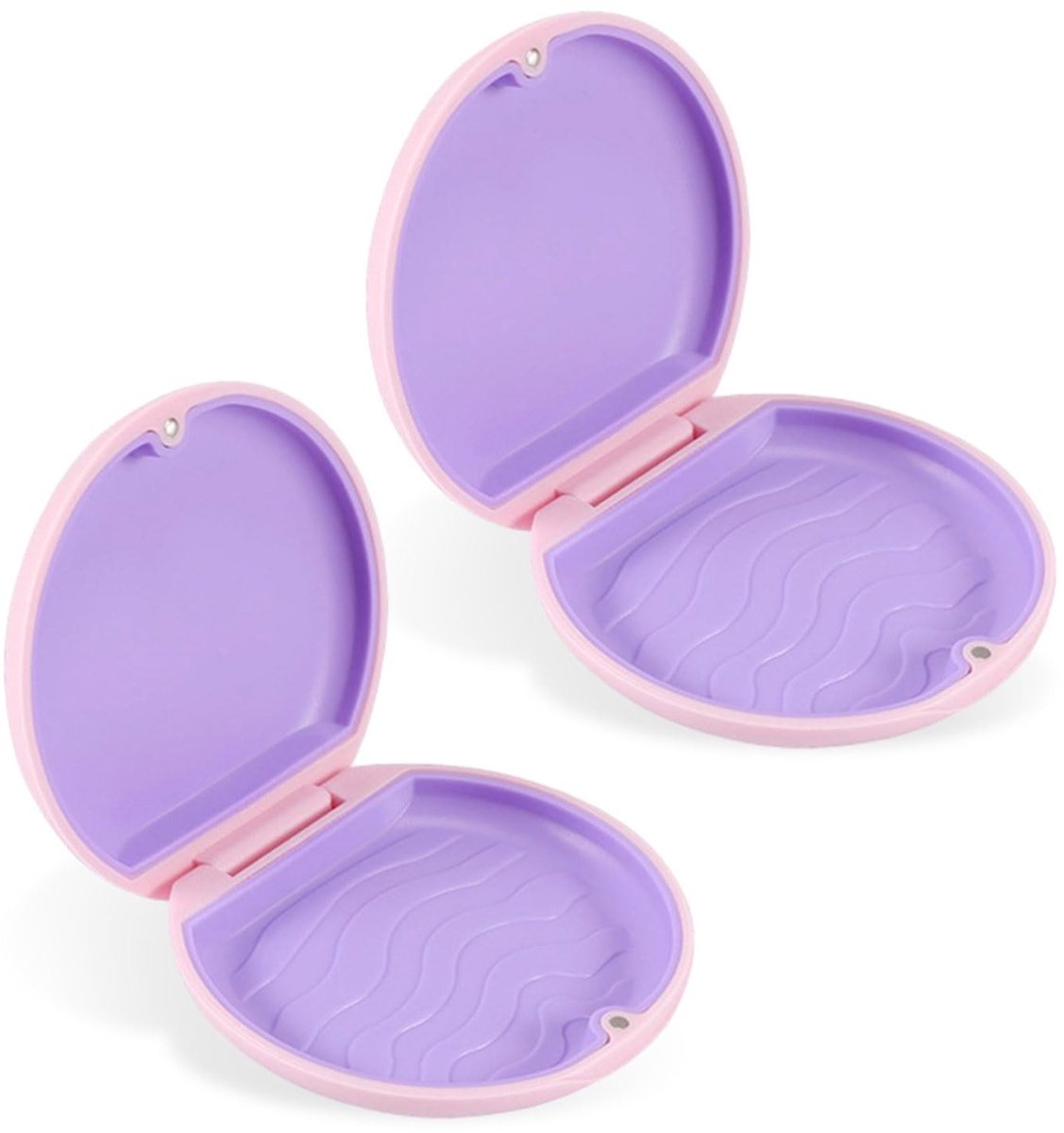 Dailygoods - 2 Stuks Orthodontische Kunstgebitdoosjes, Roze