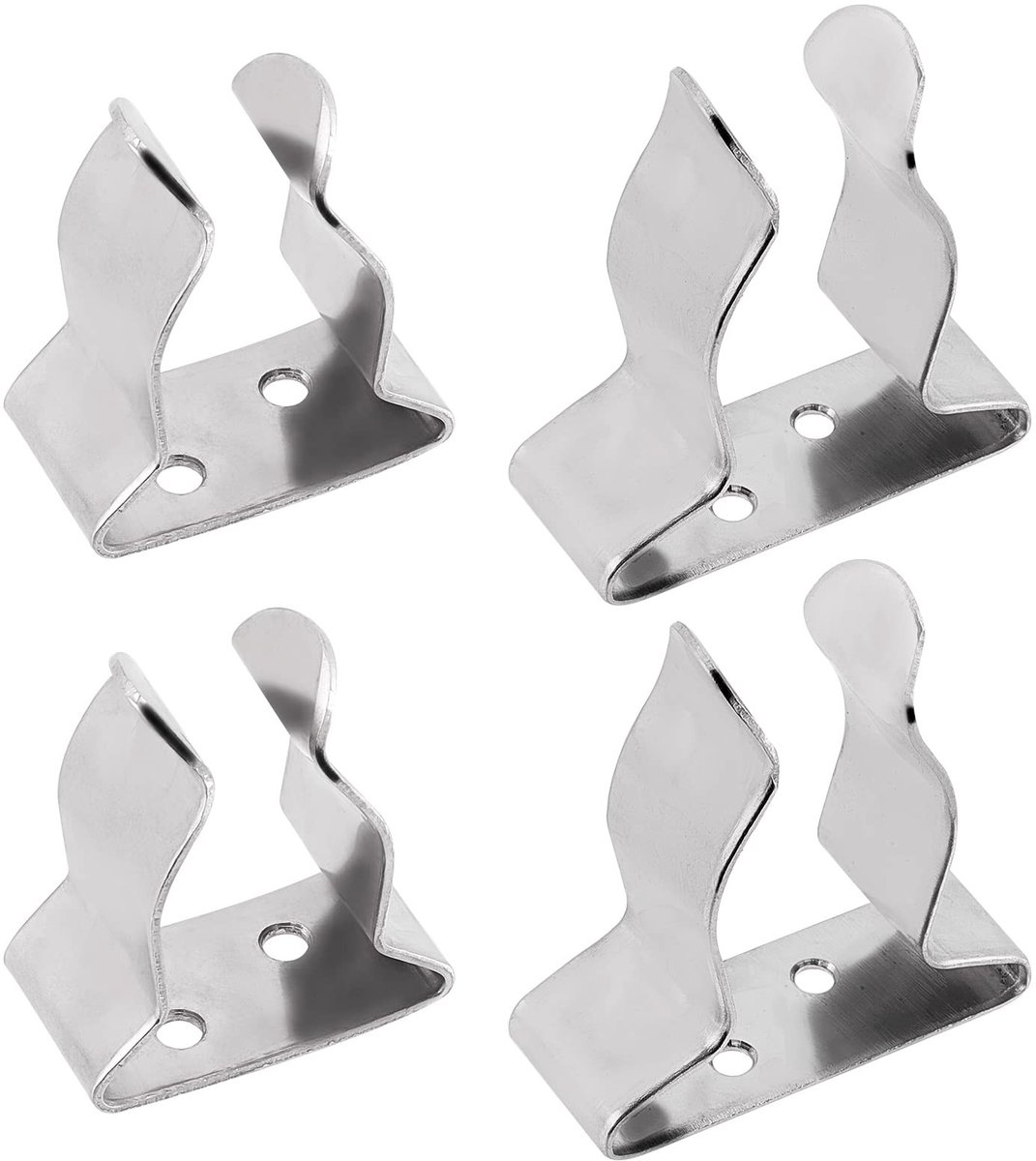 Dailygoods - Cosensi - Dailygoods - Dailygoody - Boot Haak Houder - Roestvrij Staal - Veerklem - 4 mm Gat - Universele Clip - 4 Stuks - Geschikt voor Bootaccessoires