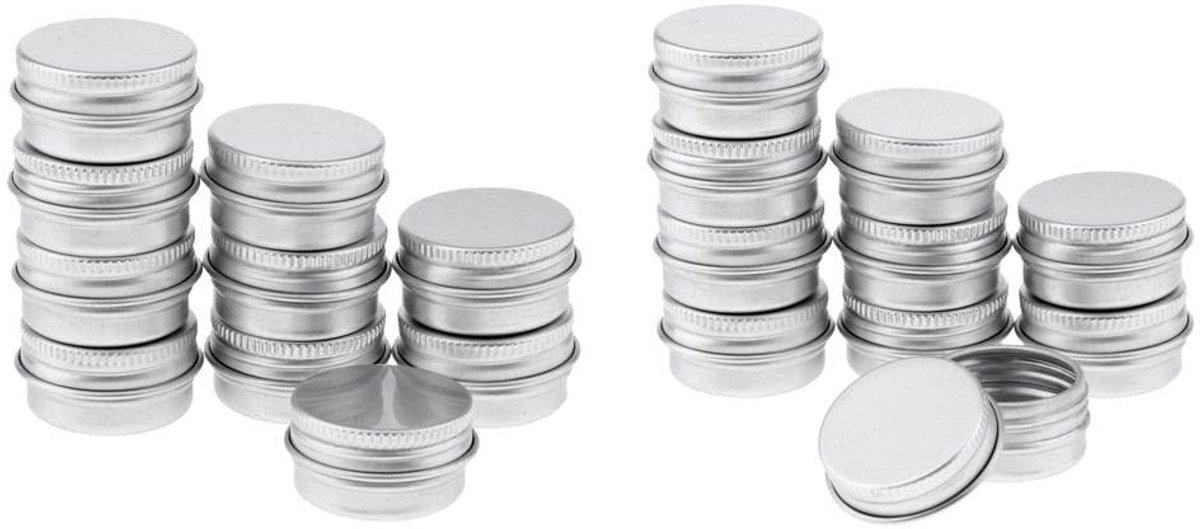 Dailygoods - Set van 10 Aluminium Blikken Potten met Schroefdeksel