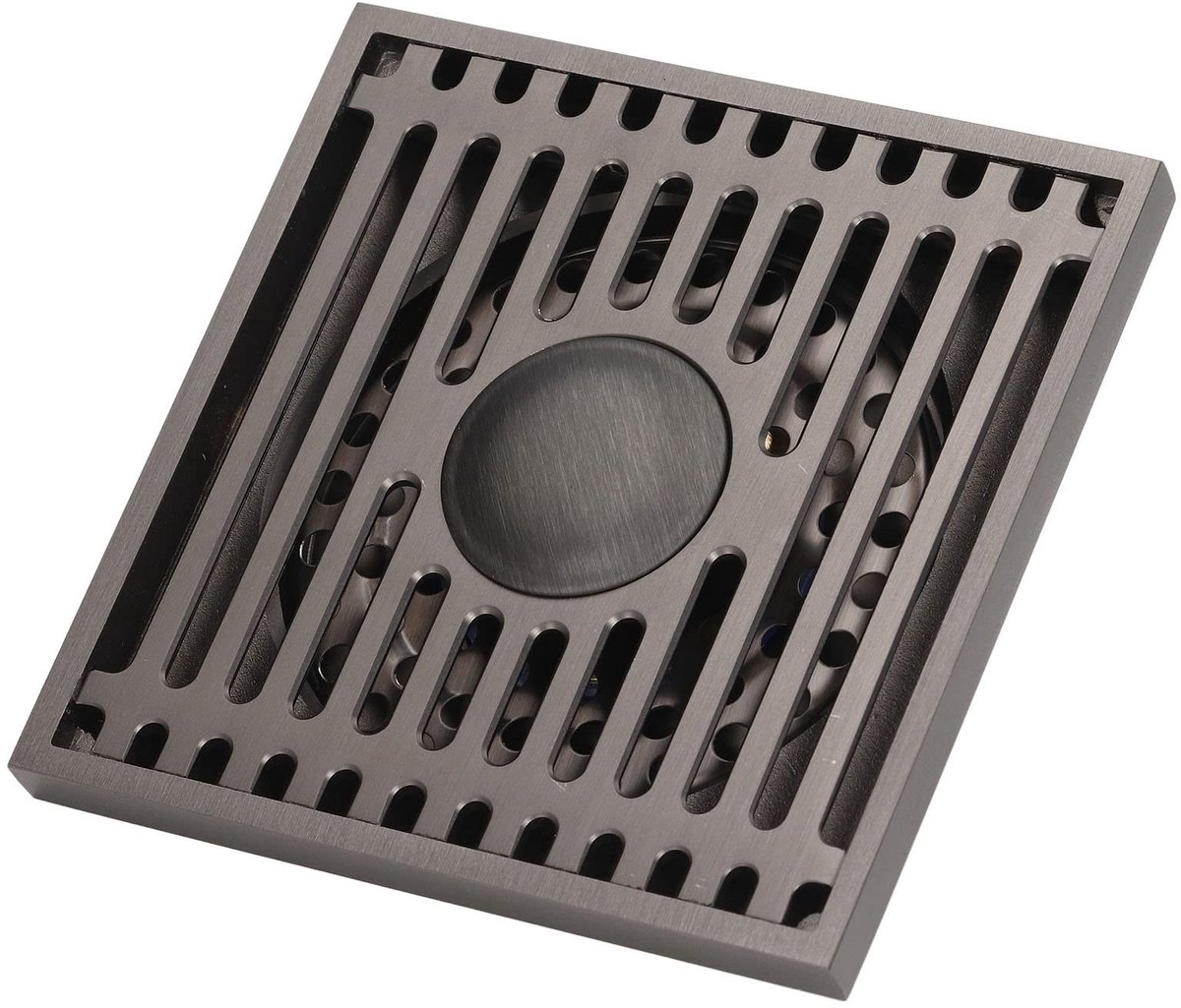 Dailygoods - Vierkante Vloerafvoer met Filter 10x10 cm van Roestvrij Staal