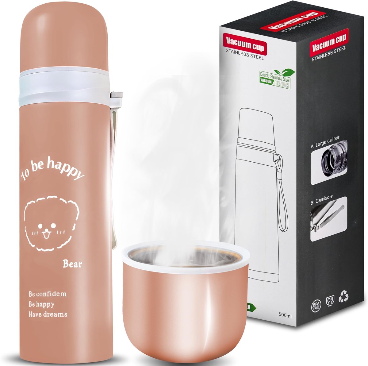 Dailygoods - Geïsoleerde Thermosfles 500 ml voor Koffie en Thee