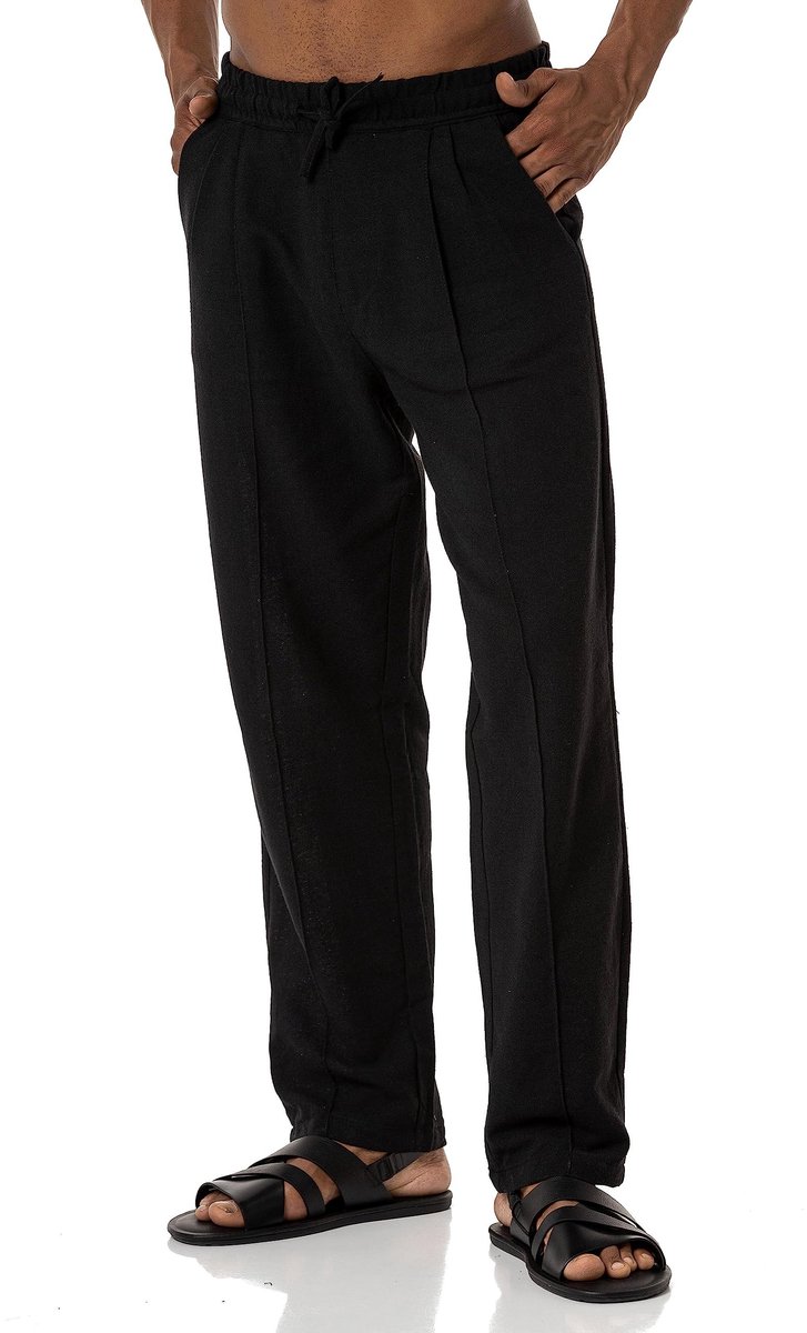 Dailygoods - Innovra - Brede Linnen Broek voor Heren voor Casual Stijl