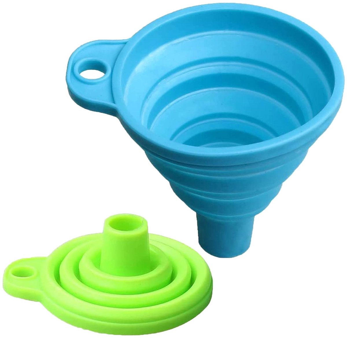 Dailygoods - Set van 2 Opvouwbare Siliconen Trechters voor Keuken