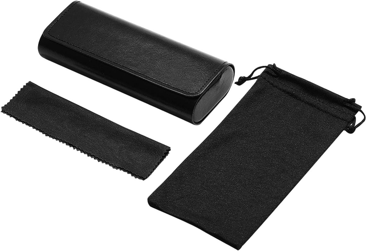 Hoogwaardige brillenkoker voor heren en dames, inclusief microvezeldoek en pouch, ideaal voor bescherming en opslag van brillen