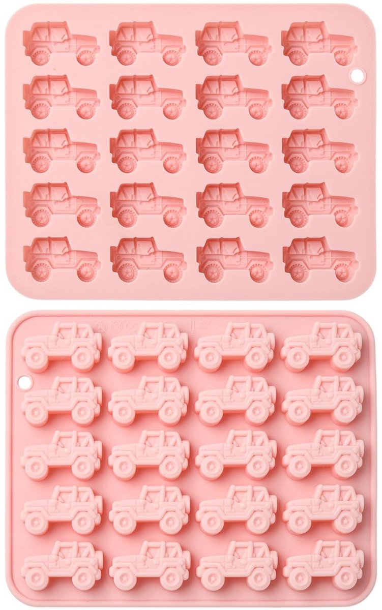 Dailygoods - Cosensi - Dailygoody - Off Road Voertuig - Siliconen Mallen - 2 Stuks Jeep Vormen - Chocolade en Snoep - Voor Fondant en Cake Decoratie