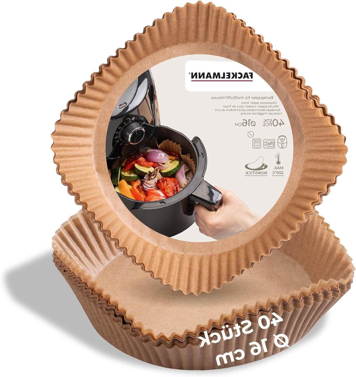 Airfryer Bakpapier - Ronde Vellen - Gezond Bakken - Hittebestendig tot 220°C - 16 x 16 cm - Niet gespecificeerd