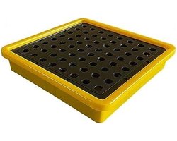 Vaten opvangbak - Lekvrije kuip - Veilige opslag - Afneembaar platform - Tot 1200 kg - Geel met zwart