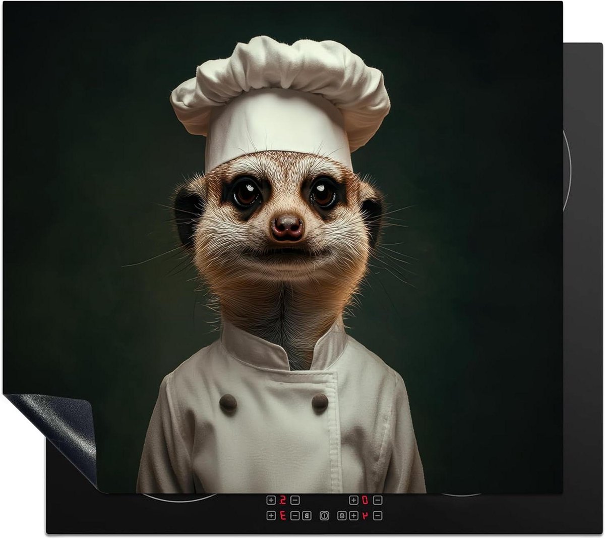 Inductie Beschermer - Kookplaat Mat - Keuken Werkruimte - Unieke Foto Print - 59x51 cm - Kok Stokstaartje