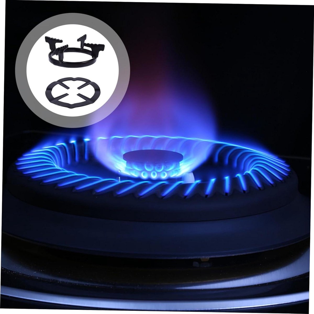 Gasfornuisrekken - Potstandaards - Wok Ondersteuning - Twee Stijlen - Set van 2 - Zwart