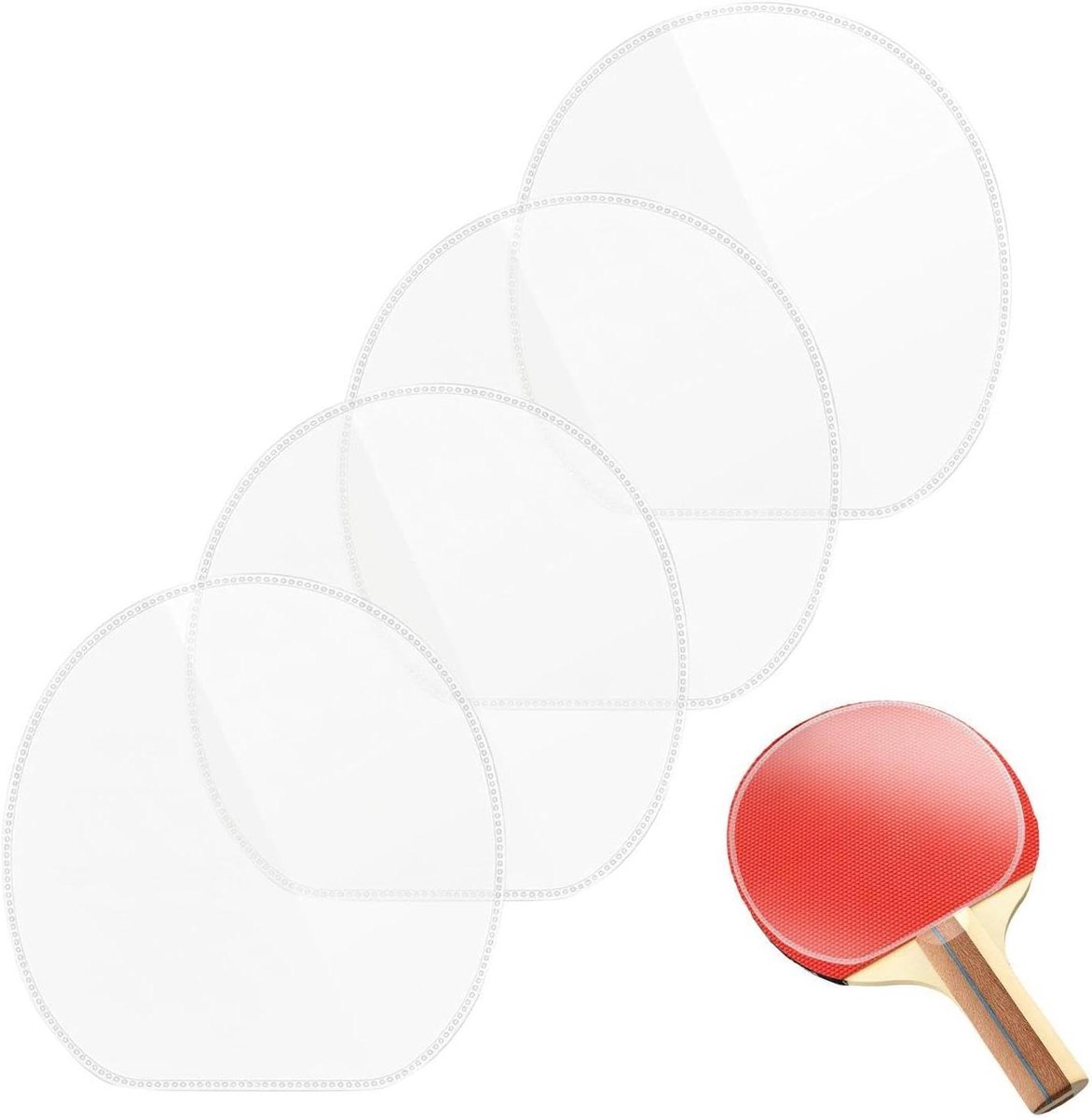 Tafeltennis Beschermfolie - Racket Beschermers - Racket Onderhoud - Set van Vier - 17 x 13 cm - Transparant