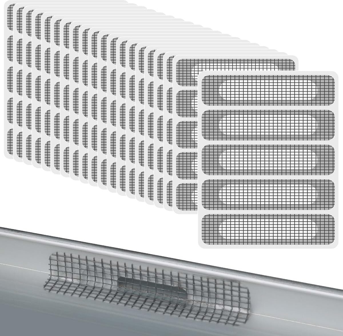 longziming -Zelfklevend Reparatieband - Insectennet Patch - Netreparatieset - Snelle Zelfklevende Fix - Duurzame Klittenband Sluiting -Weerbestendig En Elastisch - Universeel Voor Ramen En Tenten - 100 Stuks