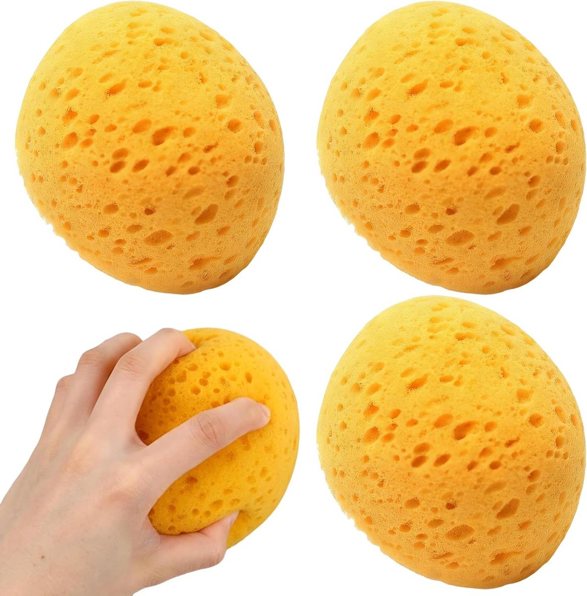 Set van 3 natuurlijke douchesponzen voor effectieve lichaamsreiniging en peeling, badkameraccessoires