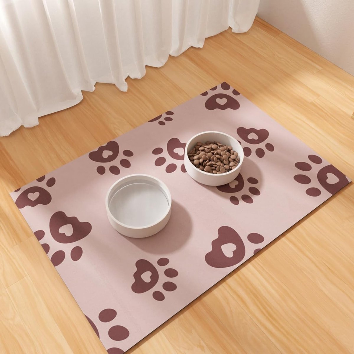 Absorberende Hondenvoer Mat 30x50cm, Rubber Mat voor Waterbakken, Ideaal voor Waterdichte Vloeren en Gemakkelijk Schoon te Maken