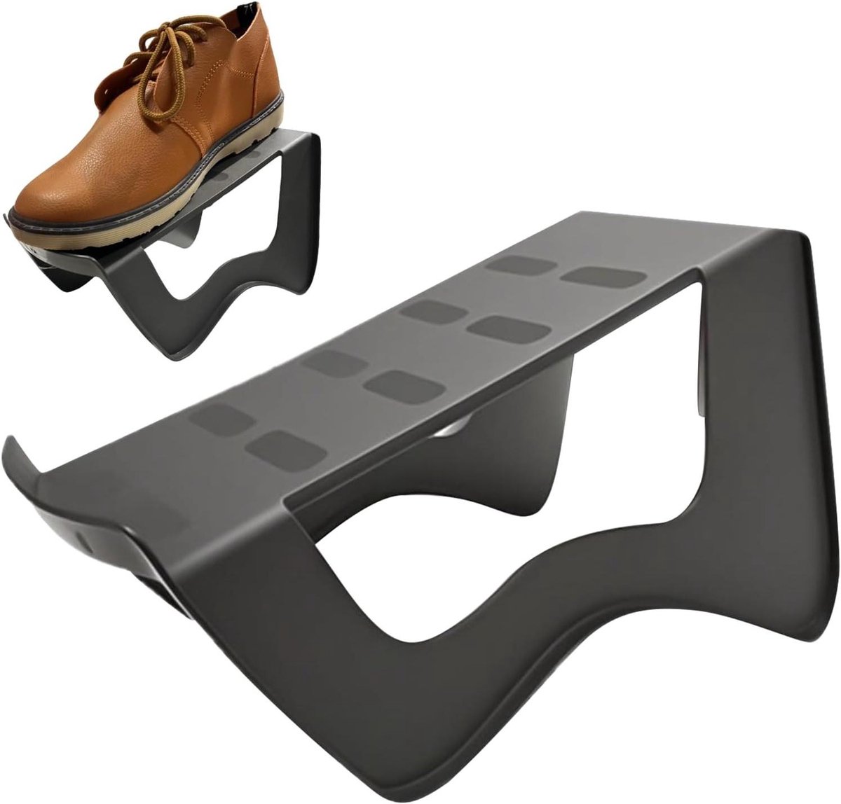 Schoen Slots - Schoenen Organizer - Ruimte Besparen - Dubbele Laag - 24x14x14 cm - Grijs