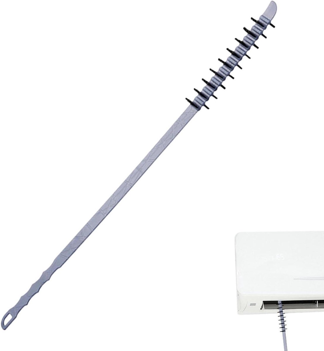 Pluisborstel Droger - Vuilborstel Wasdroger - Apparaten Reinigen - Verlengbare Greep - 34 cm Lengte - Grijs