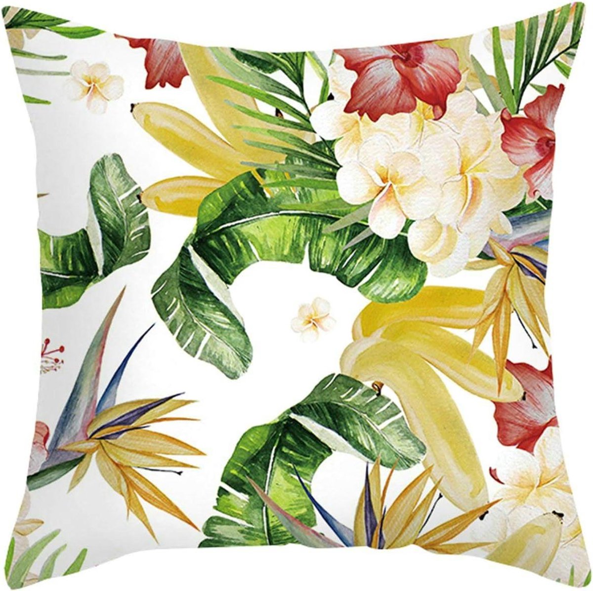 Kussenslopen - Decoratieve hoezen - Bank decoreren - Bloemen bladeren patroon - 50 x 50 cm