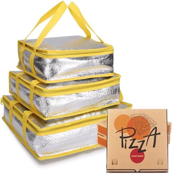Voedselbezorgtas Geïsoleerd - Warmhoudzak Koeltas - Eten Vervoeren - Waterafstotend & Oliebestendig - 155 cm - Geel — afbeelding 3
