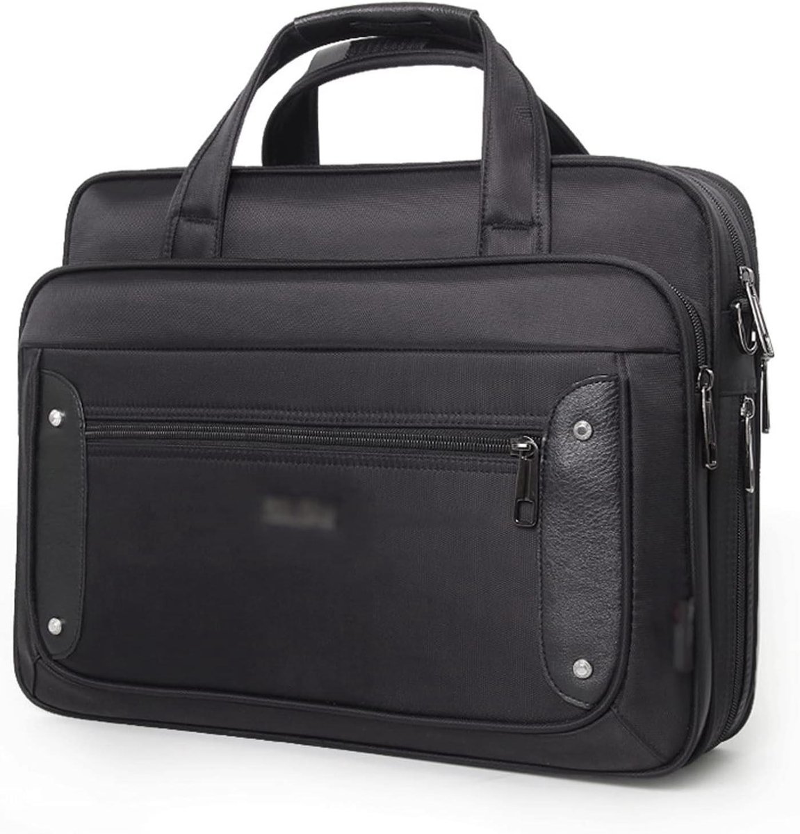 Herentas Laptoptas - Schoudertas Aktetas - Zakelijk Reizen - Ruim Compartiment - 17 inch - Zwart