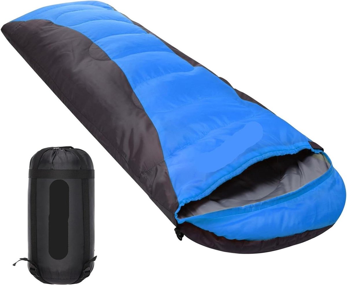 Slaapzak 4 seizoenen - Kampeer slaapzak - Outdoor avonturen - Waterafstotend polyester - Standaard lengte - Blauw Grijs