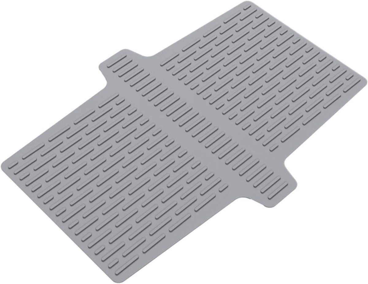 Spoelbakmat - Keuken Organizer - Vaat Beschermen - Flexibel & Inkortbaar - 44.7 x 32.5 cm - Grijs